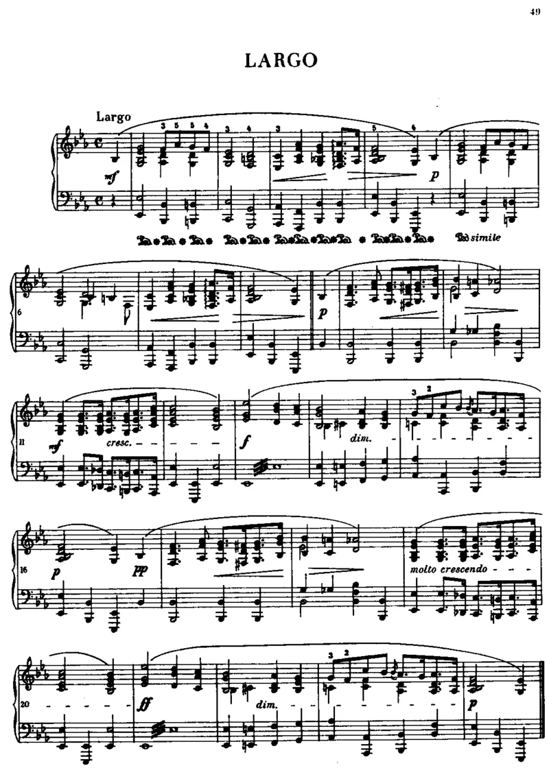 Largo_一万首著名钢琴曲谱哈农贝多芬合集视频教学电子版高清无水印可打印_1古典钢琴知名音乐家谱_肖邦钢琴谱全集_其他