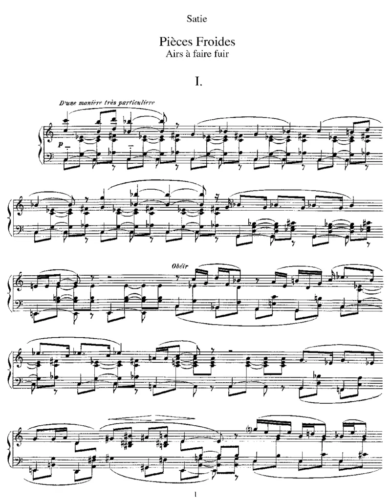 PiecesFroides(Airsafairefuir)_一万首著名钢琴曲谱哈农贝多芬合集视频教学电子版高清无水印可打印_1古典钢琴知名音乐家谱_萨蒂钢琴谱全集_其他