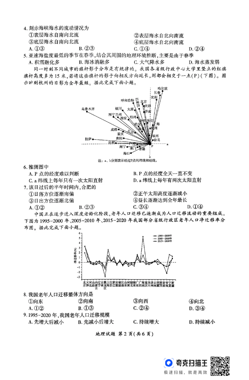 山东省百师联考2024-2025学年高三上学期期中考试地理试题（PDF版，无答案）_2024-2025高三（6-6月题库）_2024年11月试卷_1112山东省百师联考2024-2025学年高三年级上学期期中考试