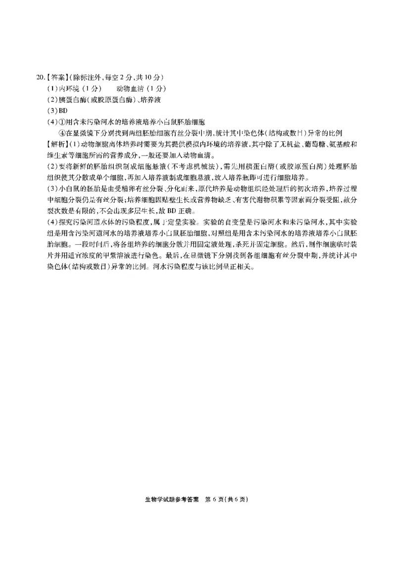 安徽六校-生物答案_2024-2025高三（6-6月题库）_2025年02月试卷_0216安徽省六校2024-2025学年高三下学期2月素质检测考试（全科）_安徽省六校2024-2025学年高三下学期2月素质检测考试生物