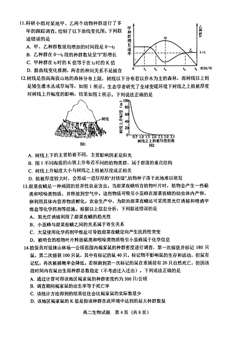 山东省济宁市校际联考2024-2025学年高二上学期12月月考试题生物PDF版含答案_2024-2025高二（7-7月题库）_2025年01月试卷_0109山东省济宁市校际联考2024-2025学年高二上学期12月月考试题