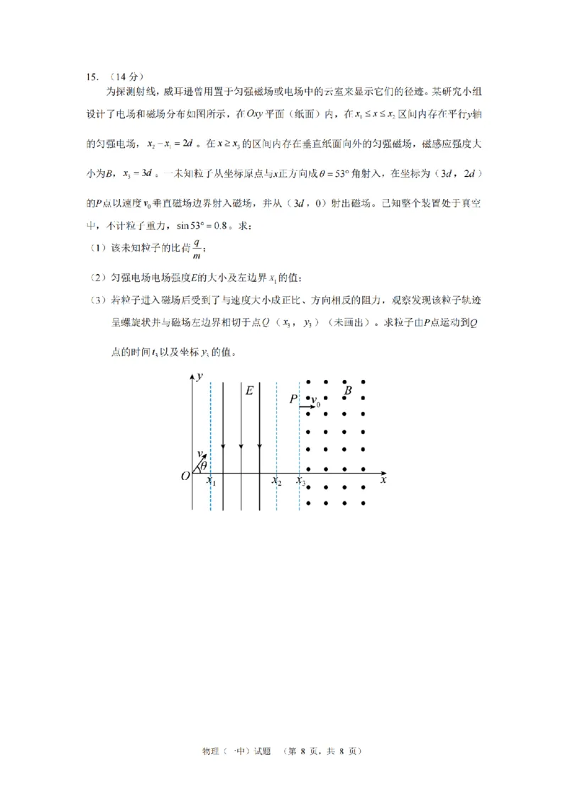 物理（一中）_2_2024年5月_01按日期_1号_2024届湖南省长沙市第一中学高考适应性演练(二）_2024届湖南省长沙市第一中学高考适应性演练(二）物理试题
