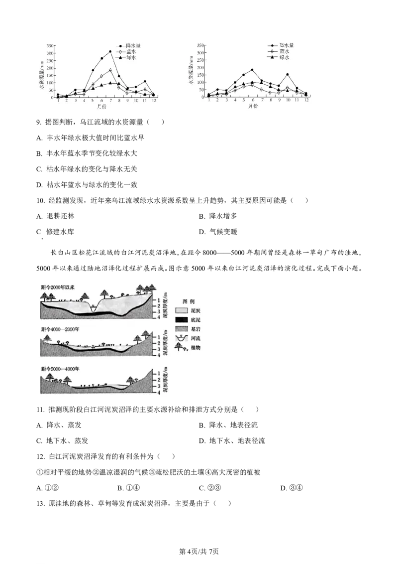 精品解析：2024届广西南宁市高三二模地理试题（原卷版）(1)_2024年5月_025月合集_2024届广西届南宁市高三二模（金太阳459C）