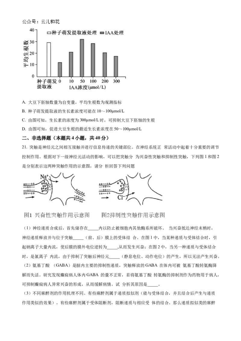 河南省郑州市十校联考2024-2025学年高二上学期11月期中生物试题Word版无答案_2024-2025高二（7-7月题库）_2024年12月试卷_1205河南省郑州市十校联考2024-2025学年高二上学期11月期中考试