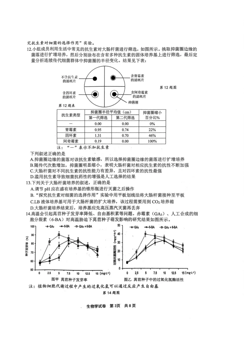 生物卷-2311宁波一模(1)_2023年11月_0211月合集_2024届浙江省宁波市高三上学期选考模拟考试（宁波一模）_浙江省宁波市2024届高三上学期选考模拟考试（宁波一模）生物