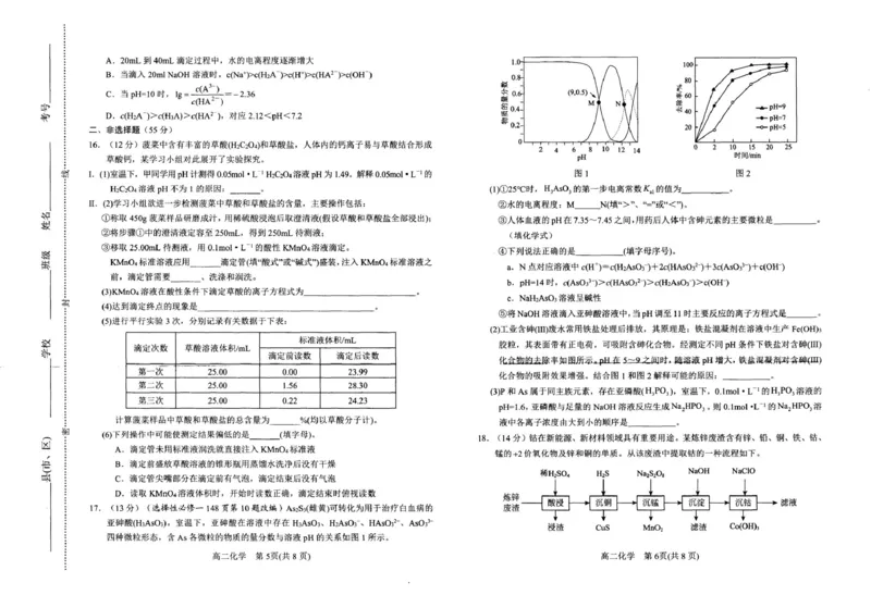 河南省南阳市2024-2025学年高二上学期1月期末考试化学试卷_2024-2025高二（7-7月题库）_2025年02月试卷_0213河南省南阳市2024-2025学年高二上学期1月期末考试