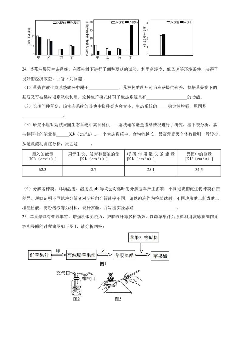 山东省济宁育才中学2024-2025学年高二下学期开学考试生物试题（原卷版）_2024-2025高二（7-7月题库）_2025年03月试卷_0304山东省济宁市育才中学2024-2025学年高二下学期开学考试