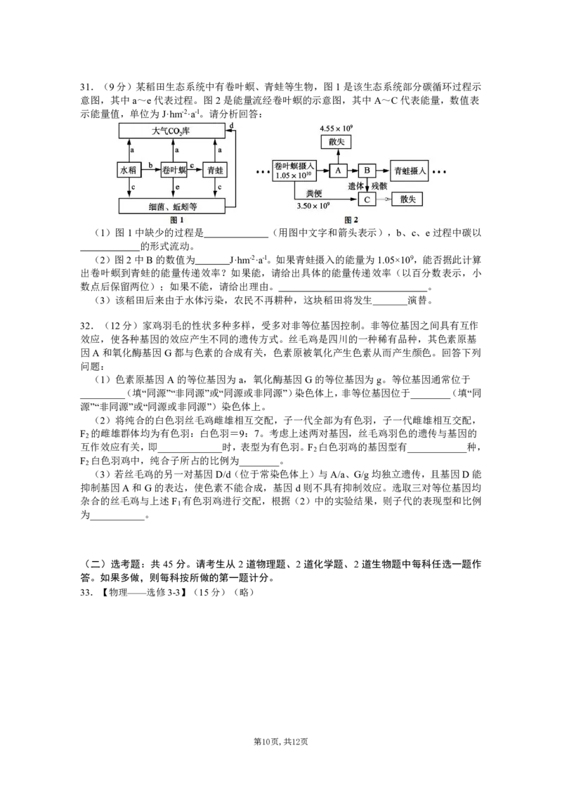 理综_2024年4月_01按日期_16号_2024届四川绵阳南山中学高三4月绵阳三诊热身考试_四川省绵阳南山中学2024届高三下学期4月绵阳三诊热身考试理综