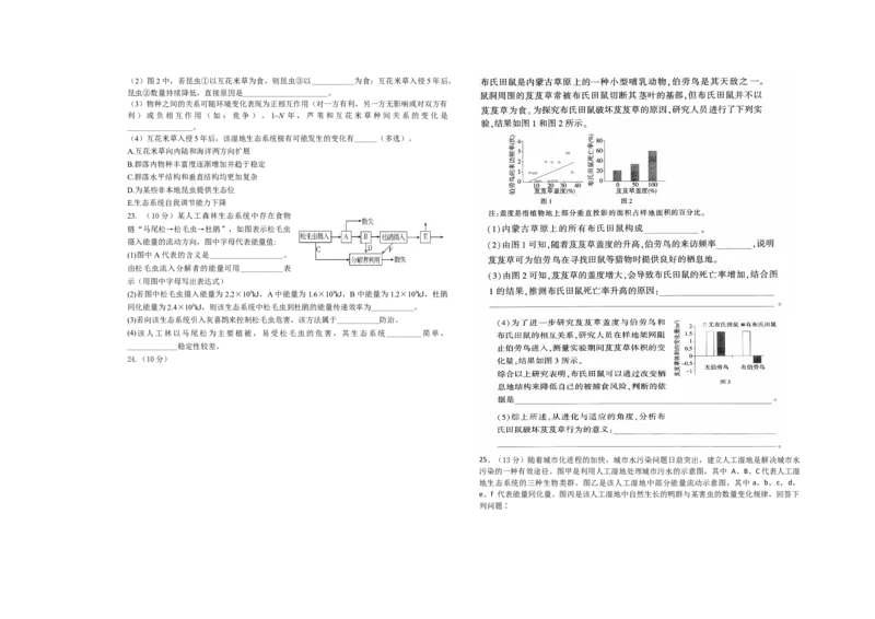 山东省菏泽第一中学（八一路）2025-2026学年高二上学期12月测试生物试题_2024-2025高二（7-7月题库）_2026年1月高二
