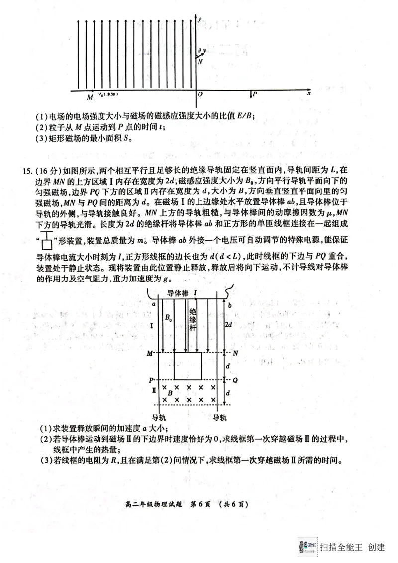 河南省南阳市六校联考2024-2025学年高二上学期12月月考物理试题_2024-2025高二（7-7月题库）_2024年12月试卷_1222河南省南阳市2024年秋期高二年级六校第二次联考