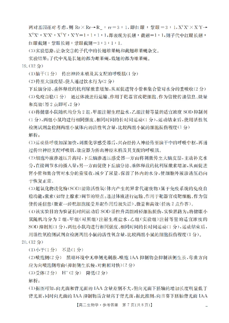 湖南省2025-2026学年高二上学期12月联考（26-201B）生物答案_2024-2025高二（7-7月题库）_2026年1月高二_260120金太阳&middot;湖南省2025-2026学年高二上学期12月联考（26-201B）（全）