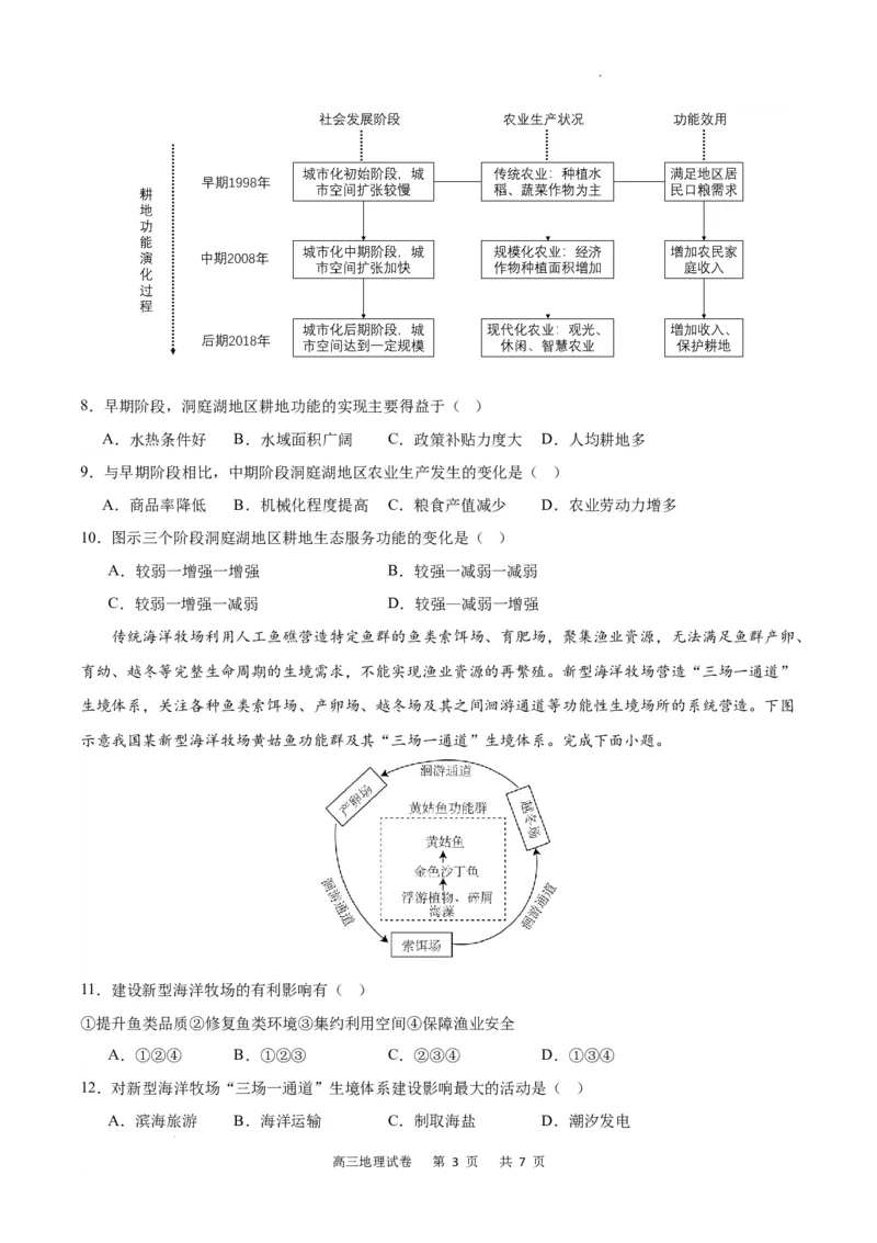 地理试卷(1)_2023年11月_0211月合集_2024届重庆市缙云教育联盟高三上学期11月月考试题_重庆市缙云教育联盟2023-2024学年高三上学期11月月考试题地理