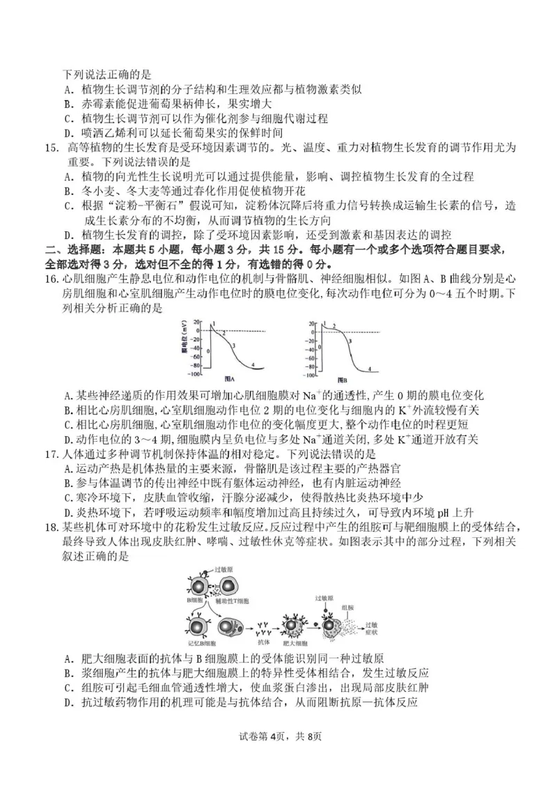 山东师范大学附属中学2024-2025学年高二上学期11月阶段性检测试题生物PDF版含答案_2024-2025高二（7-7月题库）_2025年01月试卷
