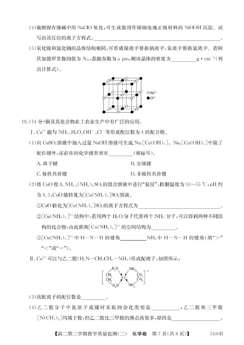 广东省八校联盟2024-2025学年高二下学期教学质量监测（二）化学试卷（图片版，含答案）_2024-2025高二（7-7月题库）_2025年6月试卷