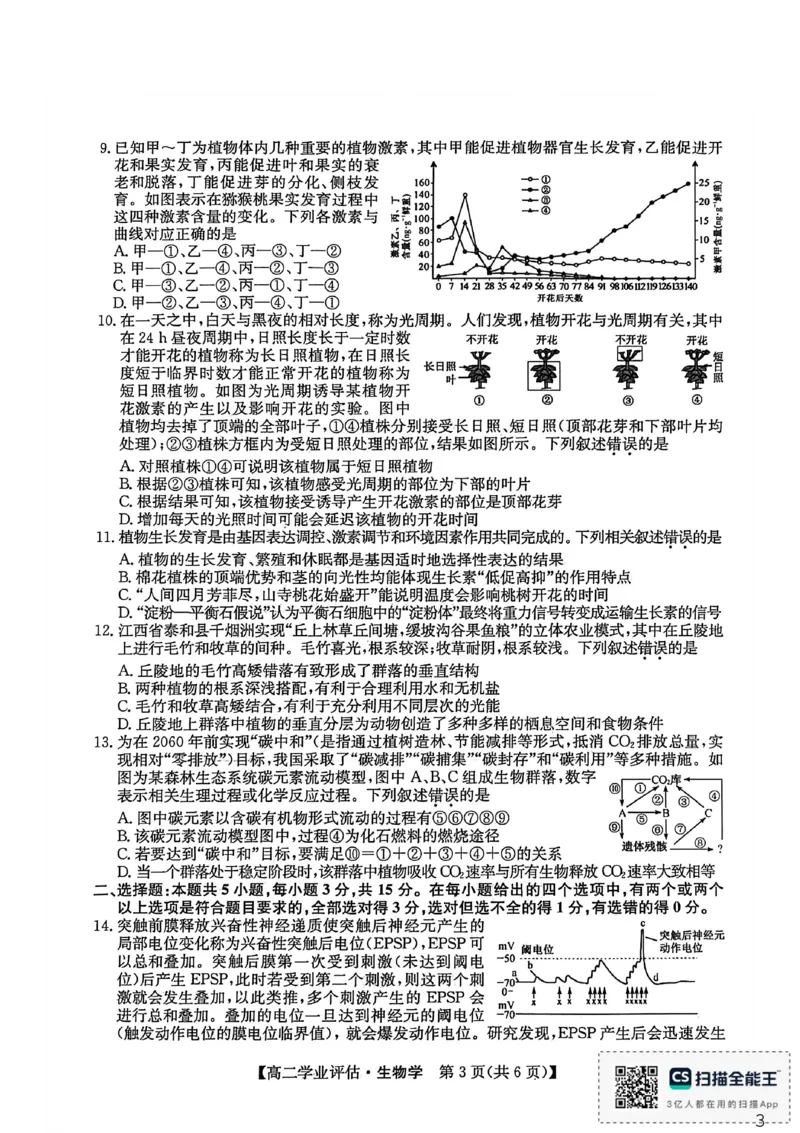 河北省沧州市多校联考2025-2026学年高二上学期1月期末生物试题_2024-2025高二（7-7月题库）_2026年1月高二_260122河北省2025-2026学年高二第一学期学业评估（MF-CL-24A4）（全）