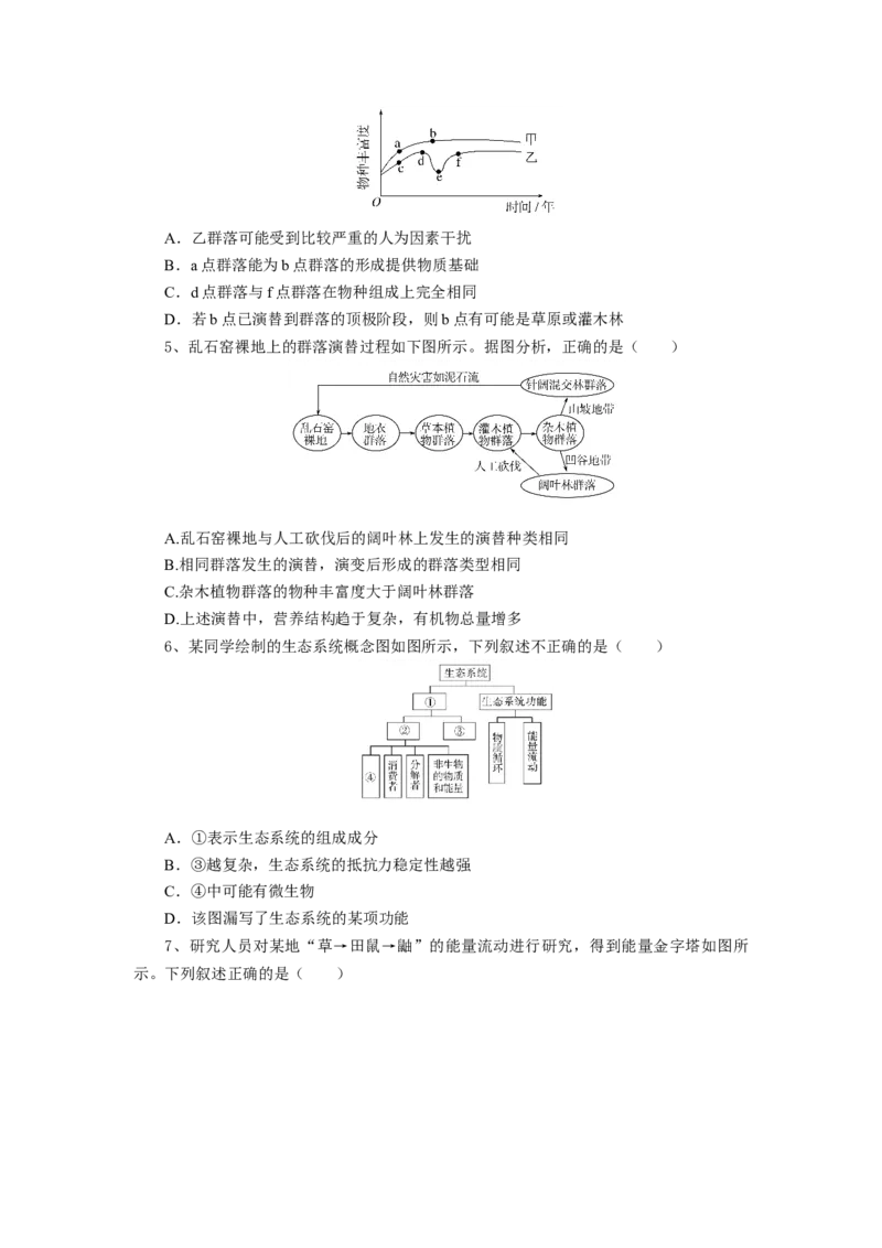 湖北省部分高中协作体2024-2025学年高二下学期4月期中生物试题_2024-2025高二（7-7月题库）_2025年04月试卷(1)_0419湖北省部分高中协作体2024-2025学年高二下学期4月期中联考