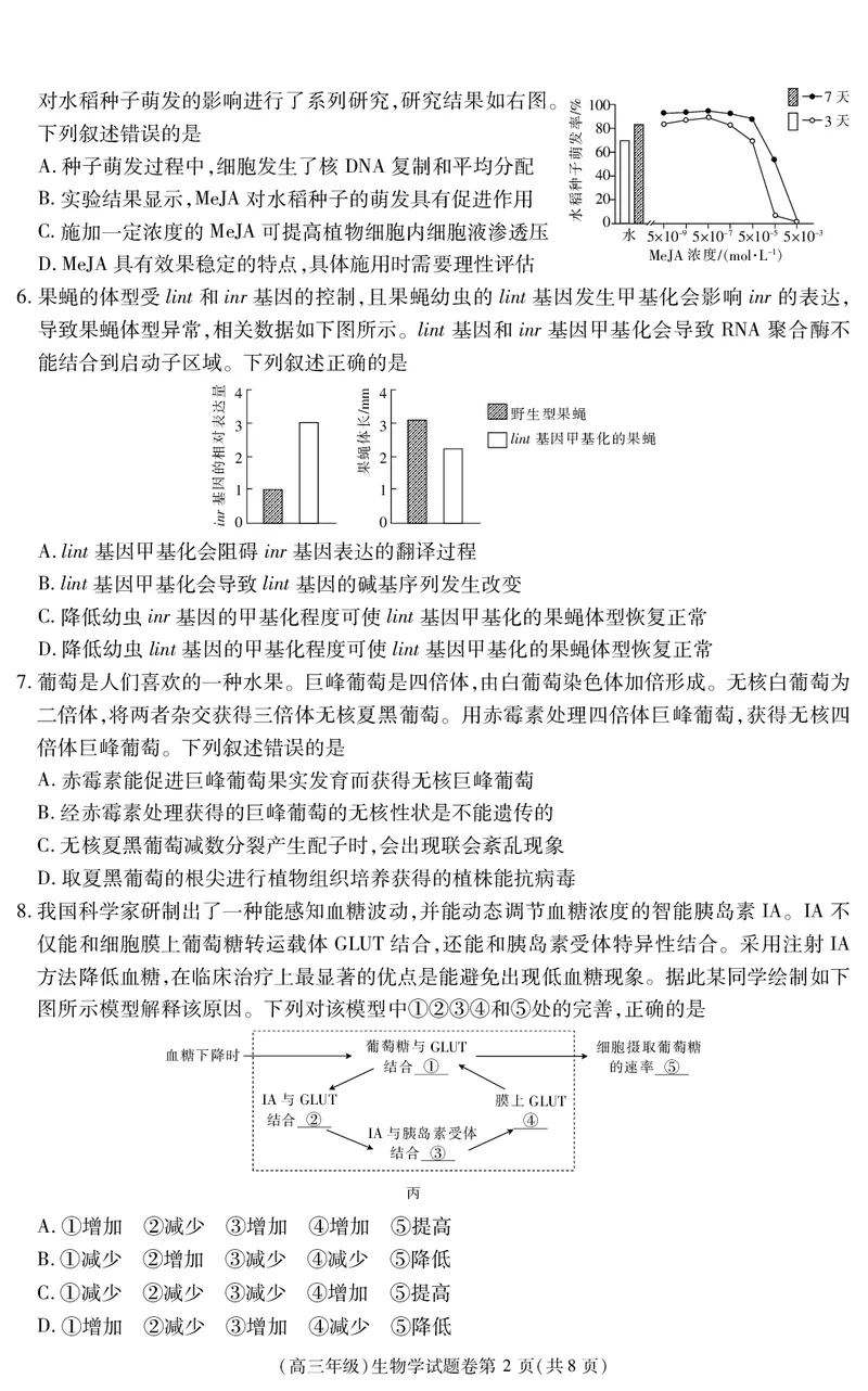 江西省重点中学盟校2024-2025年高三第二次联考生物_2024-2025高三（6-6月题库）_2025年05月试卷_0507江西省重点中学盟校2024-2025年高三第二次联考（全科）
