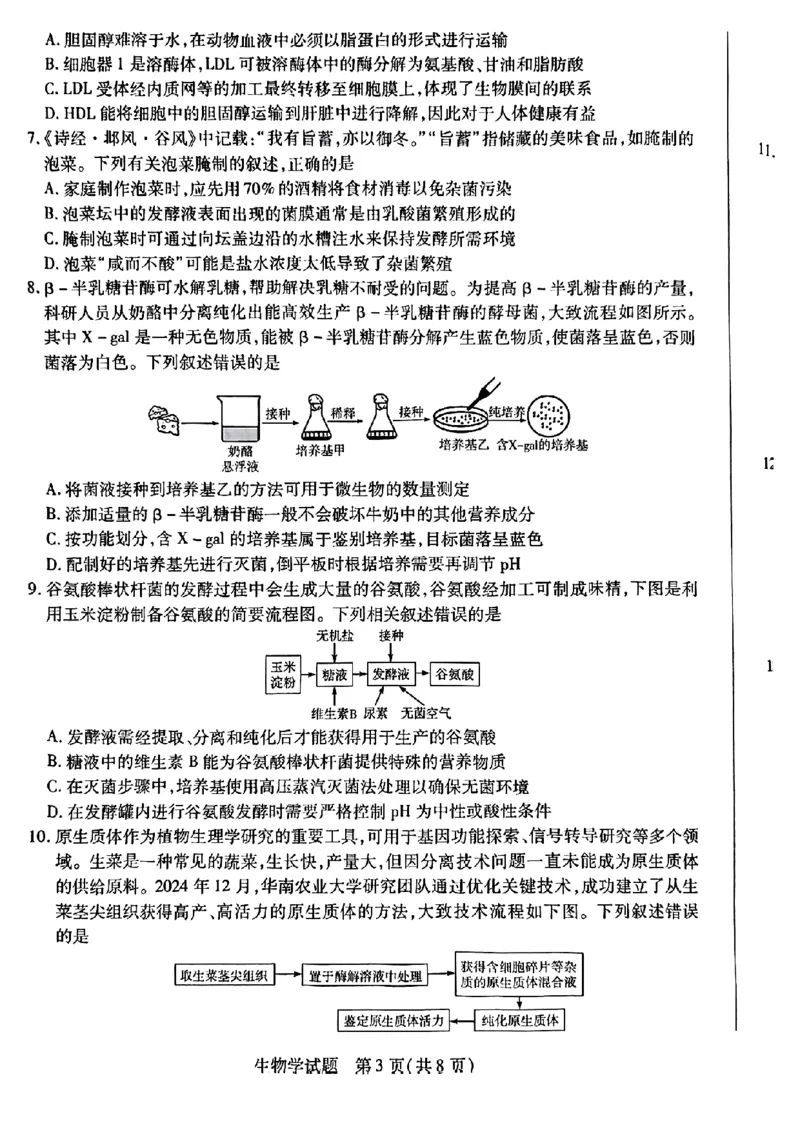 河南省南阳六校2024-2025学年高二下学期期中考试生物PDF版含解析_2024-2025高二（7-7月题库）_2025年04月试卷(1)_0424河南省南阳市六校2024-2025学年高二下学期期中考试