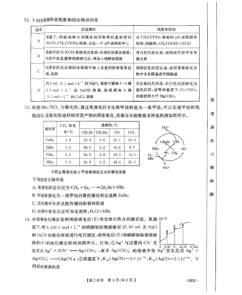 河南、江西2025届高三11月全国百万金太阳联考化学_2024-2025高三（6-6月题库）_2024年12月试卷_1201河南、江西2025届高三11月全国百万金太阳联考（全科）