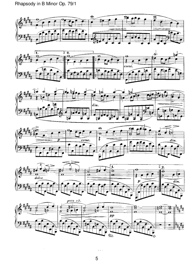 RhapsodyinBMinorOp.79_1_一万首著名钢琴曲谱哈农贝多芬合集视频教学电子版高清无水印可打印_1古典钢琴知名音乐家谱_勃拉姆斯钢琴谱全集_III.ShorterWorks