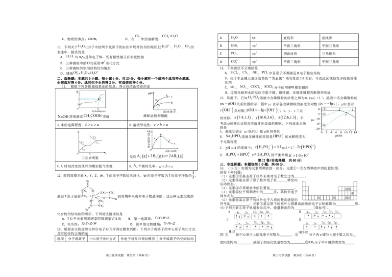 山东省菏泽市第一中学2025-2026学年高二1月质量检测化学试题_2024-2025高二（7-7月题库）_2026年1月高二_260117山东省菏泽市第一中学2025-2026学年高二上学期1月质量检测（全）