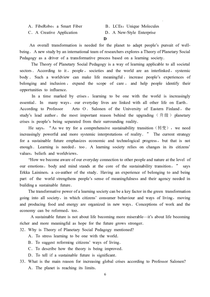 英语-副本_2024年5月_01按日期_6号_2024届河南省TOP二十名校高三下学期4月冲刺（一）_2024届河南省TOP二十名校高三下学期4月冲刺（一）英语试卷