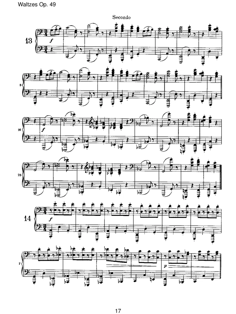 WaltzesOp.39_一万首著名钢琴曲谱哈农贝多芬合集视频教学电子版高清无水印可打印_1古典钢琴知名音乐家谱_勃拉姆斯钢琴谱全集_VI.PianoWorksforFourHands