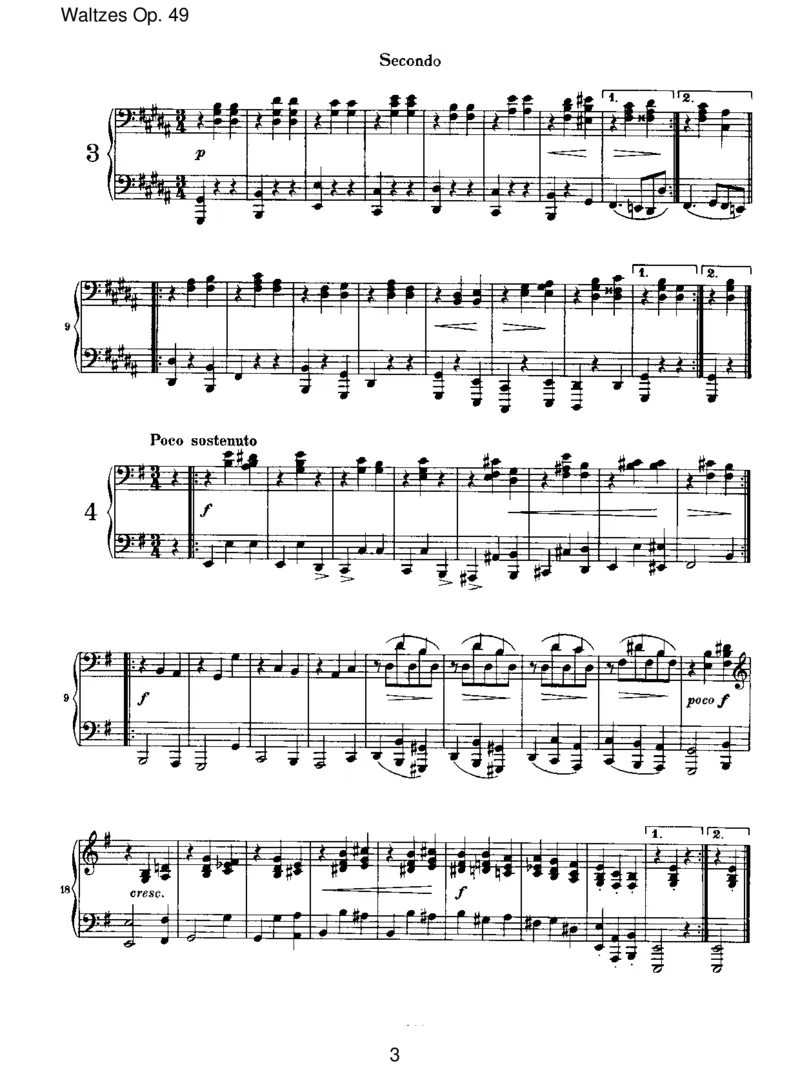 WaltzesOp.39_一万首著名钢琴曲谱哈农贝多芬合集视频教学电子版高清无水印可打印_1古典钢琴知名音乐家谱_勃拉姆斯钢琴谱全集_VI.PianoWorksforFourHands