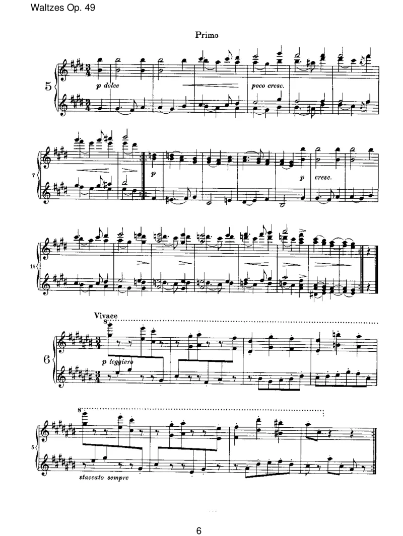 WaltzesOp.39_一万首著名钢琴曲谱哈农贝多芬合集视频教学电子版高清无水印可打印_1古典钢琴知名音乐家谱_勃拉姆斯钢琴谱全集_VI.PianoWorksforFourHands