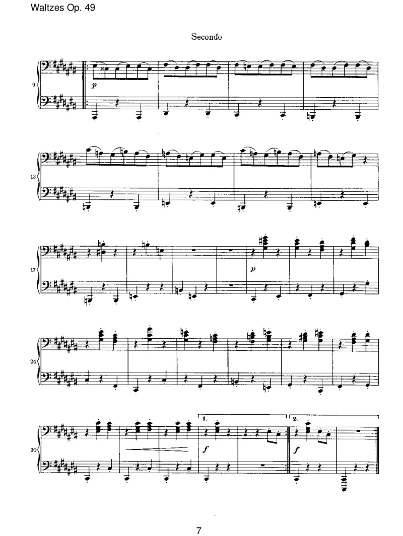 WaltzesOp.39_一万首著名钢琴曲谱哈农贝多芬合集视频教学电子版高清无水印可打印_1古典钢琴知名音乐家谱_勃拉姆斯钢琴谱全集_VI.PianoWorksforFourHands