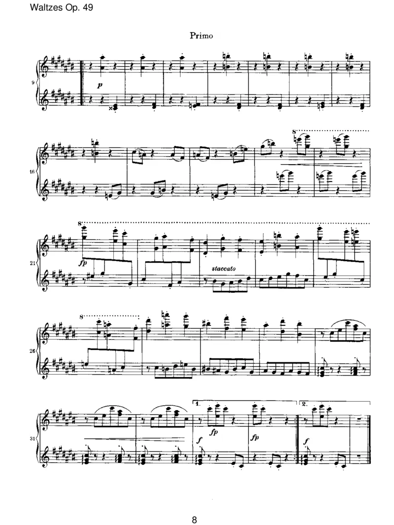 WaltzesOp.39_一万首著名钢琴曲谱哈农贝多芬合集视频教学电子版高清无水印可打印_1古典钢琴知名音乐家谱_勃拉姆斯钢琴谱全集_VI.PianoWorksforFourHands