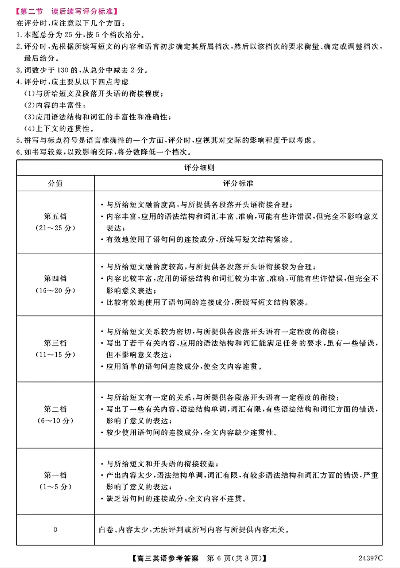 英语答案_2024年3月_013月合集_2024届河北省金科大联考高三下学期3月质量检测_河北省金科大联考2024届高三下学期3月质量检测英语试题（有听力）