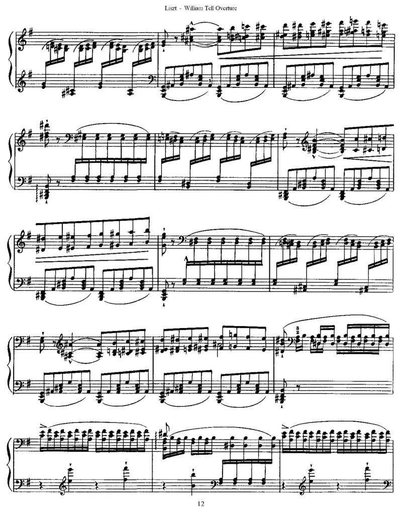 Liszt-Rossini-WilliamTellOverture（《威廉退尔》序曲）_一万首著名钢琴曲谱哈农贝多芬合集视频教学电子版高清无水印可打印_1古典钢琴知名音乐家谱_超高难度钢琴谱