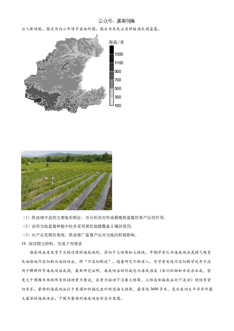 河北省2025届高三上学期新高考单科模拟综合卷（二）地理试卷+答案_2024-2025高三（6-6月题库）_2024年11月试卷_1102河北省2025届高三上学期新高考单科模拟综合卷（二）