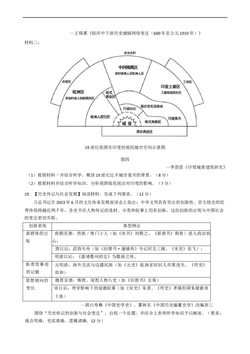 湖北省部分省级示范高中2024～2025学年高二下学期期中测试历史试题（含答案）_2024-2025高二（7-7月题库）_2025年05月试卷_0516湖北省部分省级示范高中2024-2025学年高二下学期4月期中测试