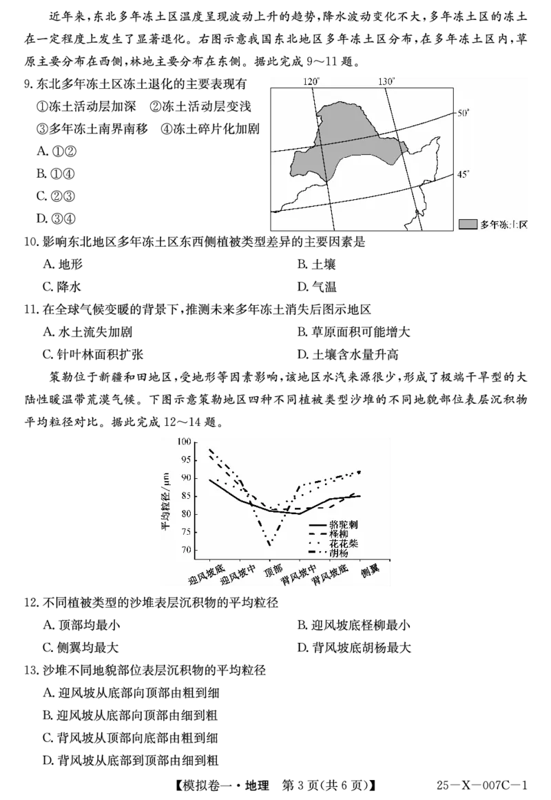 地理-河南省新高中创新联盟2025届高三模拟卷一（25-X-007C-1）_2024-2025高三（6-6月题库）_2025年02月试卷_0213河南省新高中创新联盟2025届高三模拟卷一（25-X-007C-1）