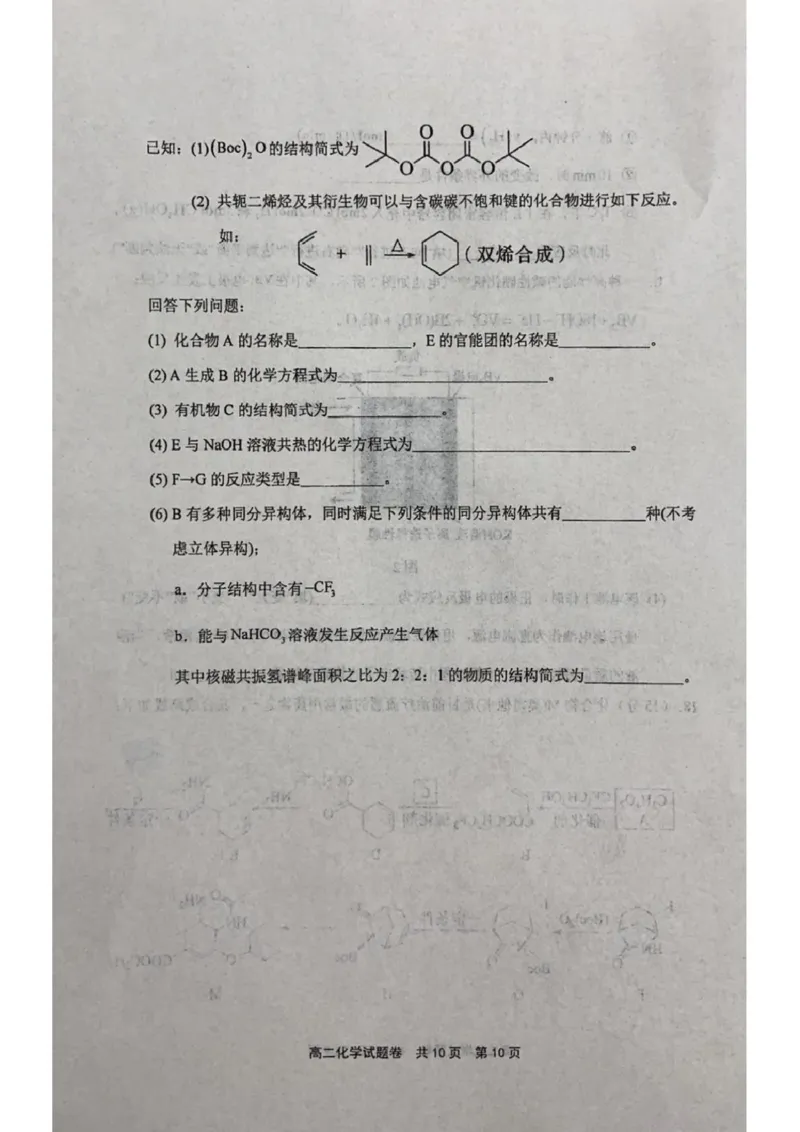 河南省安鹤新联盟2024-2025学年高二下学期5月联考化学试卷（图片版，含答案）_2024-2025高二（7-7月题库）_2025年05月试卷_0530河南省安鹤新联盟2024-2025学年高二下学期5月联考