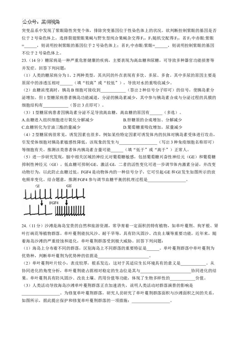 山西省三晋名校联考2024-2025学年高三上学期10月考试生物学试题（含解析）_2024-2025高三（6-6月题库）_2024年10月试卷_10302024-2025学年山西三晋名校联考高三十月联合考试