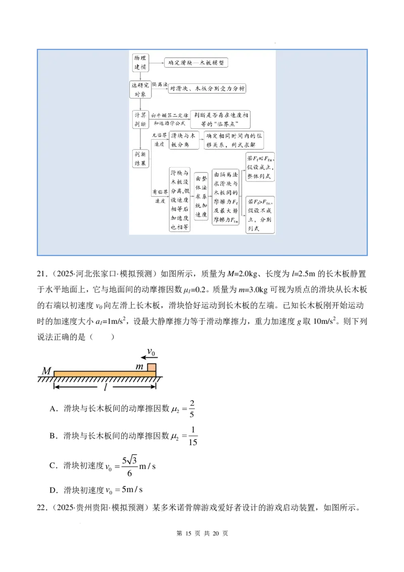 传送带模型和板块模型-2026高考物理（原卷版）_2024-2025高三（6-6月题库）_2026年1月高三_260102传送带模型和板块模型-2026高考物理（解析版）