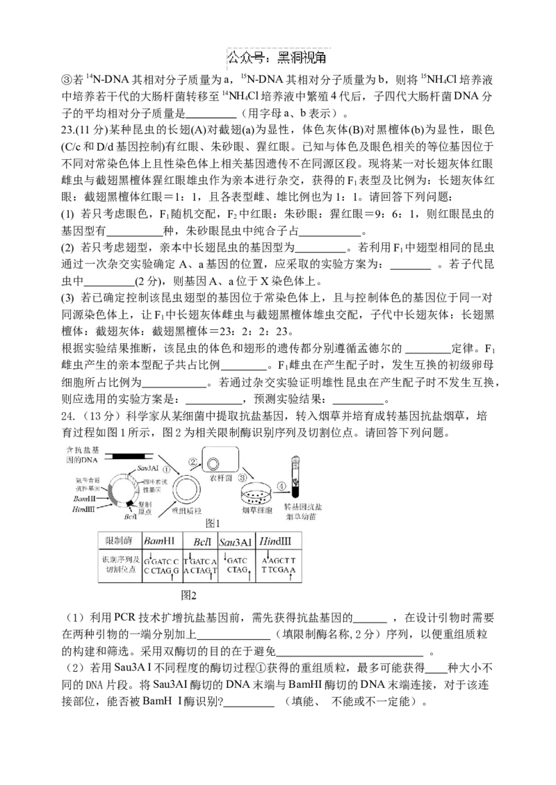 江苏省扬州中学2024-2025学年高三上学期10月月考试题生物Word版含答案_2024-2025高三（6-6月题库）_2024年10月试卷_1017江苏省扬州中学2024-2025学年高三上学期10月月考
