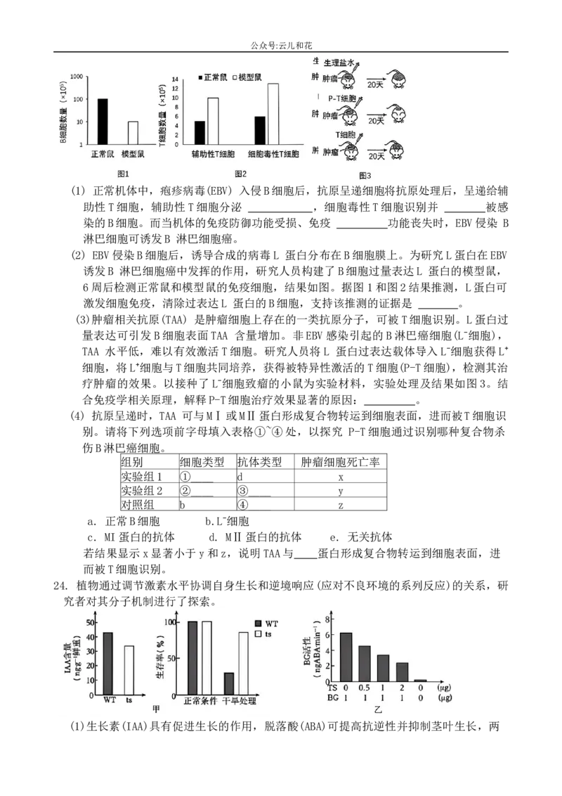 广东省实验中学2024-2025学年高二上学期期中考试生物试题（无答案）_2024-2025高二（7-7月题库）_2024年11月试卷_1129广东省实验中学2024-2025学年高二上学期期中考试