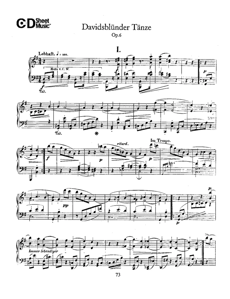Schumann-DavidsbundlerTanze,Op.6_一万首著名钢琴曲谱哈农贝多芬合集视频教学电子版高清无水印可打印_1古典钢琴知名音乐家谱_舒曼钢琴谱全集_WORKS