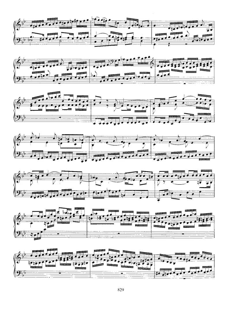 FugueinBb,BWV954_一万首著名钢琴曲谱哈农贝多芬合集视频教学电子版高清无水印可打印_1古典钢琴知名音乐家谱_巴赫钢琴谱全集_Preludes，Fantasias，Fugues