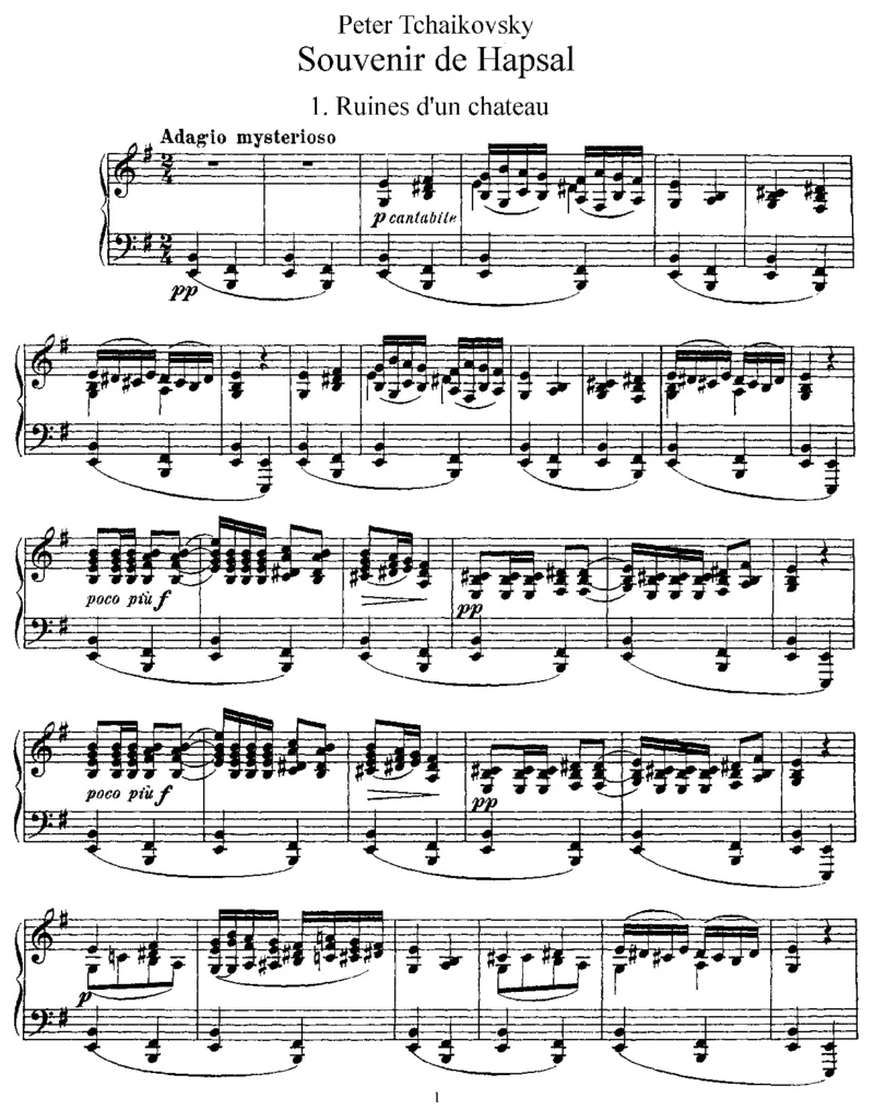 SouvenirdeHapsal,Op2_一万首著名钢琴曲谱哈农贝多芬合集视频教学电子版高清无水印可打印_1古典钢琴知名音乐家谱_柴科夫斯基钢琴谱全集_其他