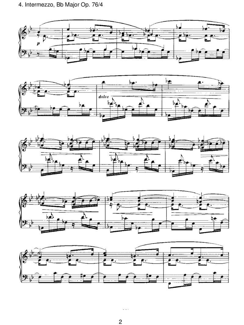 Intermezzo,BbMajorOp.76_4_一万首著名钢琴曲谱哈农贝多芬合集视频教学电子版高清无水印可打印_1古典钢琴知名音乐家谱_勃拉姆斯钢琴谱全集_III.ShorterWorks_EightPianoPiecesOp.76