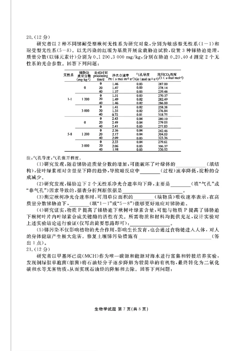广东省衡水金卷2025届高三上学期12月联考生物+答案_2024-2025高三（6-6月题库）_2024年12月试卷_1219广东省衡水金卷2025届高三上学期12月联考