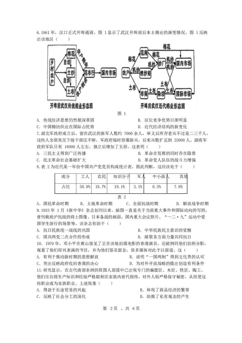 江苏省南京市六校联合体2024-2025学年高二下学期3月调研测试历史Word版含答案_2024-2025高二（7-7月题库）_2025年04月试卷(1)_0405江苏省南京市六校联合体2024-2025学年高二下学期3月调研测试