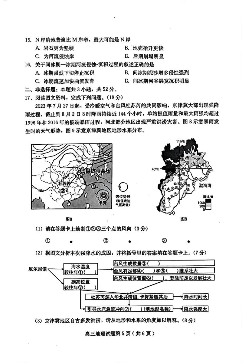高三地理(1)_2023年11月_0211月合集_2024届河北省保定市高三上学期摸底考试(期中考试)_河北省保定市2024届高三上学期摸底考试(期中考试)地理