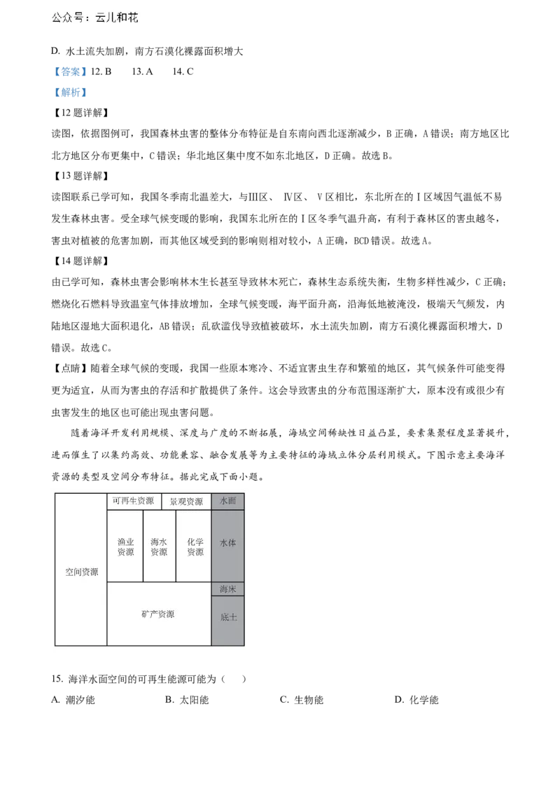 广西钦州市2023-2024学年高二下学期期末考试地理Word版含解析_2024-2025高二（7-7月题库）_2024年07月试卷_0726广西钦州市2023-2024学年高二下学期期末考试