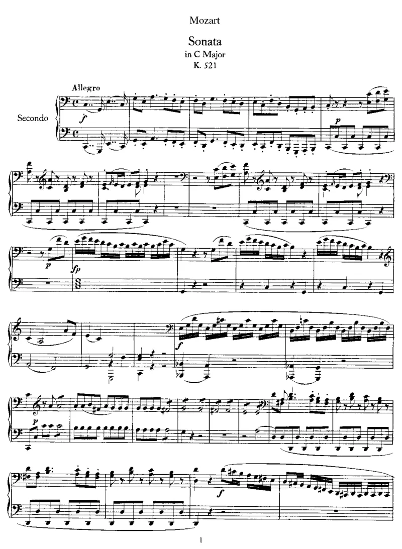 SonatainC,K521(4Hands)_一万首著名钢琴曲谱哈农贝多芬合集视频教学电子版高清无水印可打印_1古典钢琴知名音乐家谱_莫扎特钢琴谱全集_0312095926_四手联弹